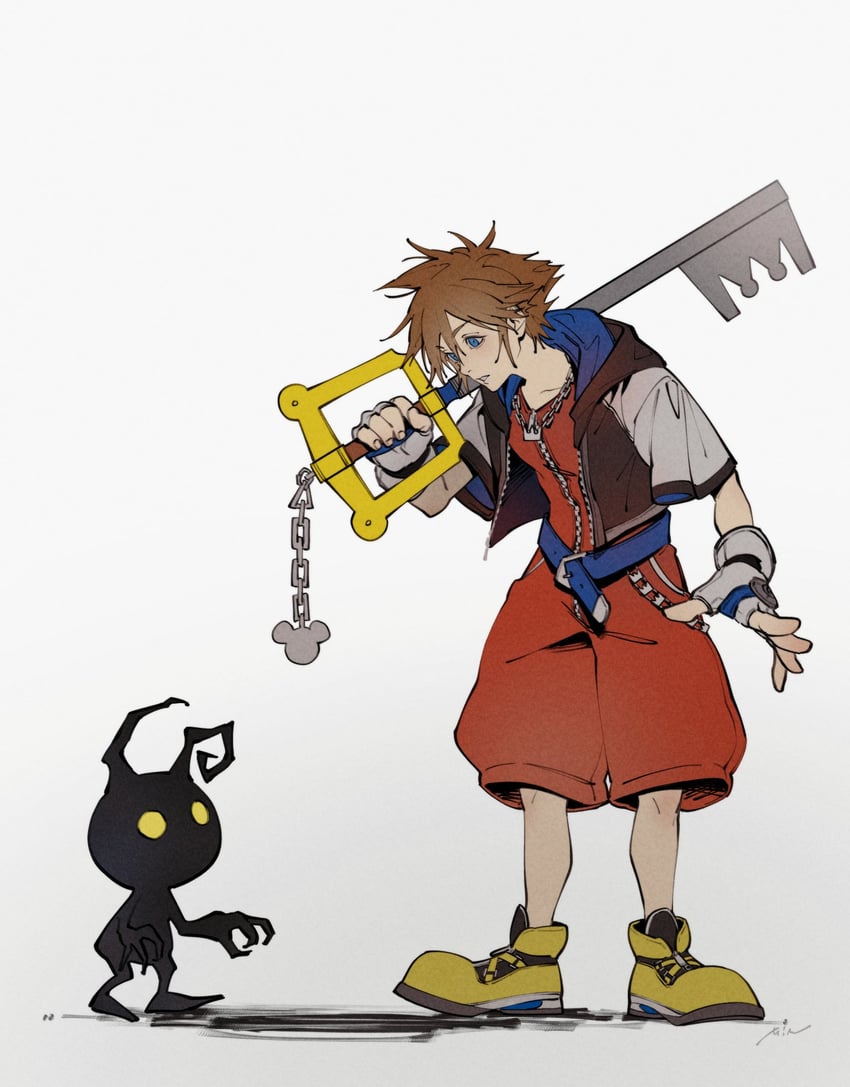 sora (kingdom hearts and 1 more) drawn by mim_(mimya0600)