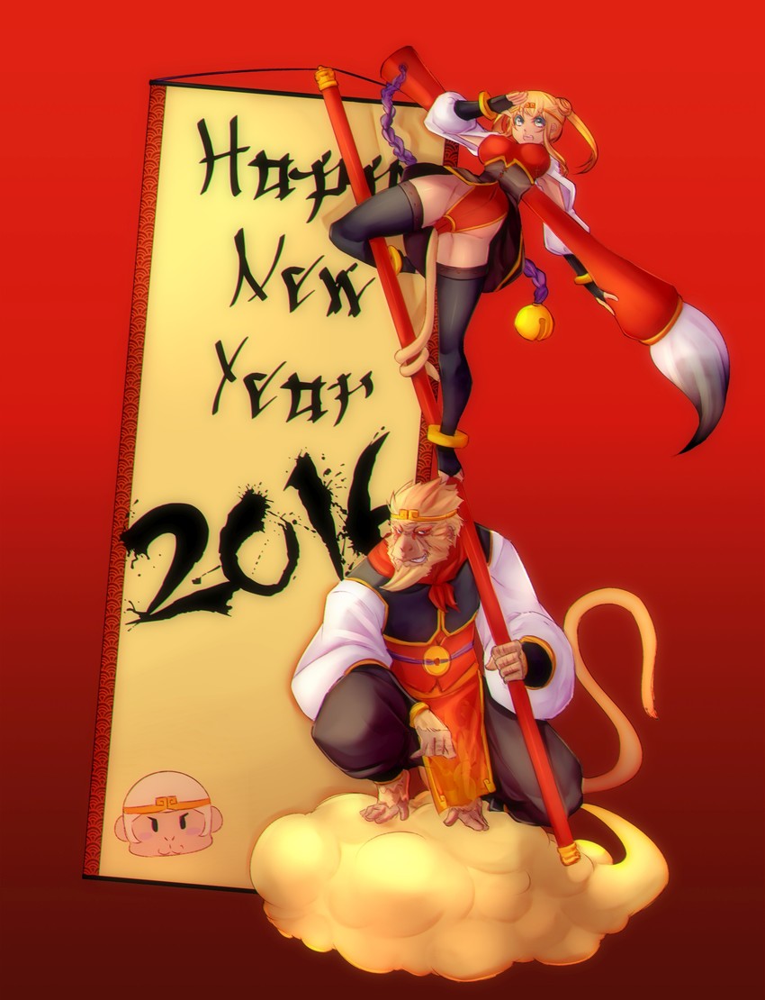 sun wukong (original and 1 more) drawn by moeroknight
