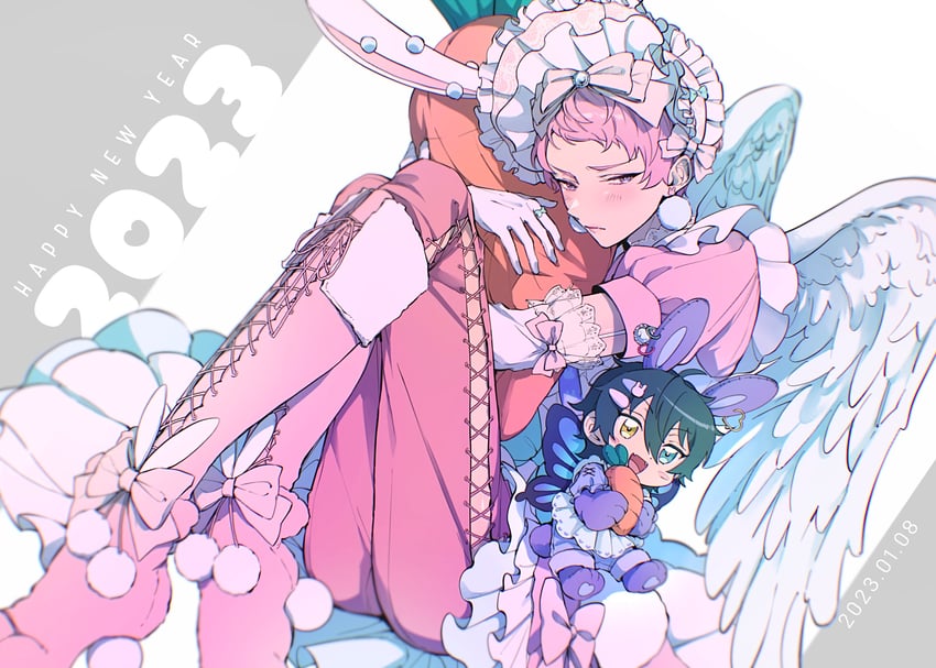 kagehira mika and itsuki shu (ensemble stars!) drawn by kenpi_(kentin_jiru)