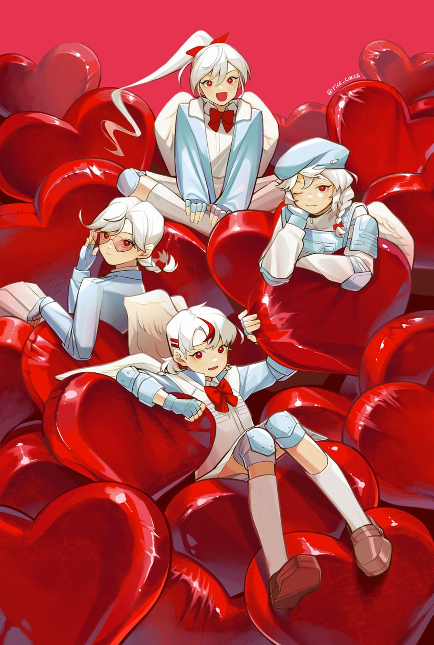 koharu, kanna, chiyo, and ena (love-bullet) drawn by rice_cacce