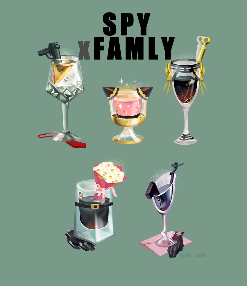 yor briar, anya, twilight, yuri briar, and fiona frost (spy x family) drawn by ye_oun