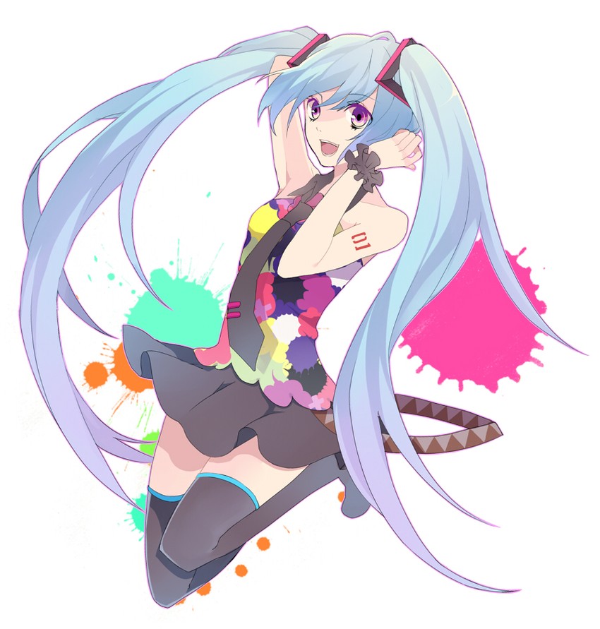 hatsune miku (vocaloid and 1 more) drawn by agi_(mariko772)