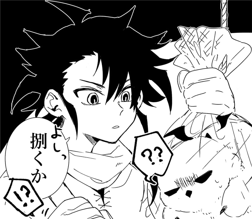 ichi and naberius kalego (mairimashita! iruma-kun and 1 more) drawn by kasoku_(1217cat)