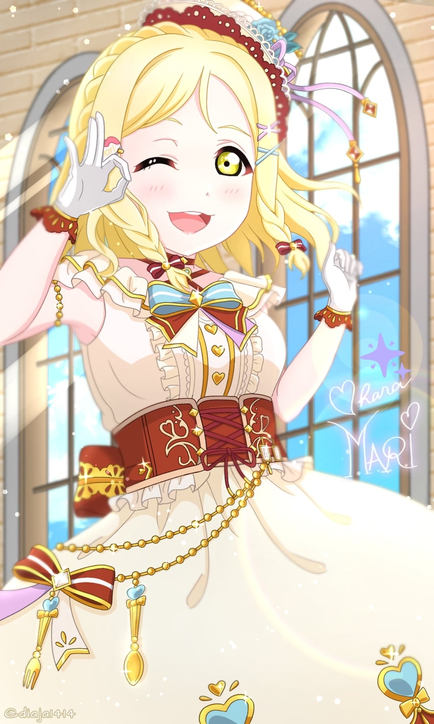 ohara mari (love live! and 2 more) drawn by diaja1414