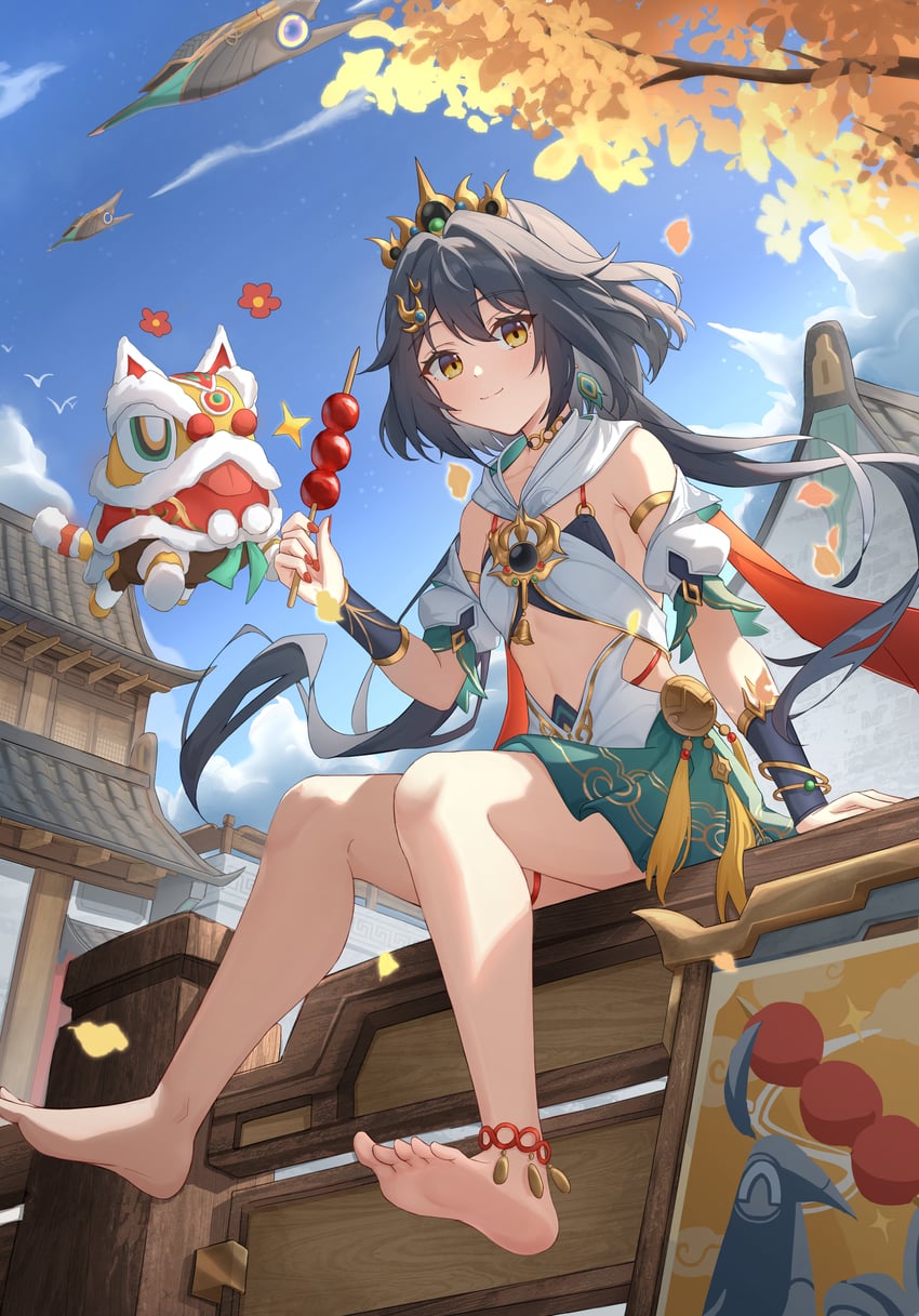 yunli and diting (honkai and 1 more) drawn by nixo_(gugunico)