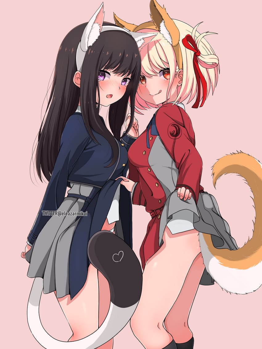 nishikigi chisato and inoue takina (lycoris recoil) drawn by eleazarmikai