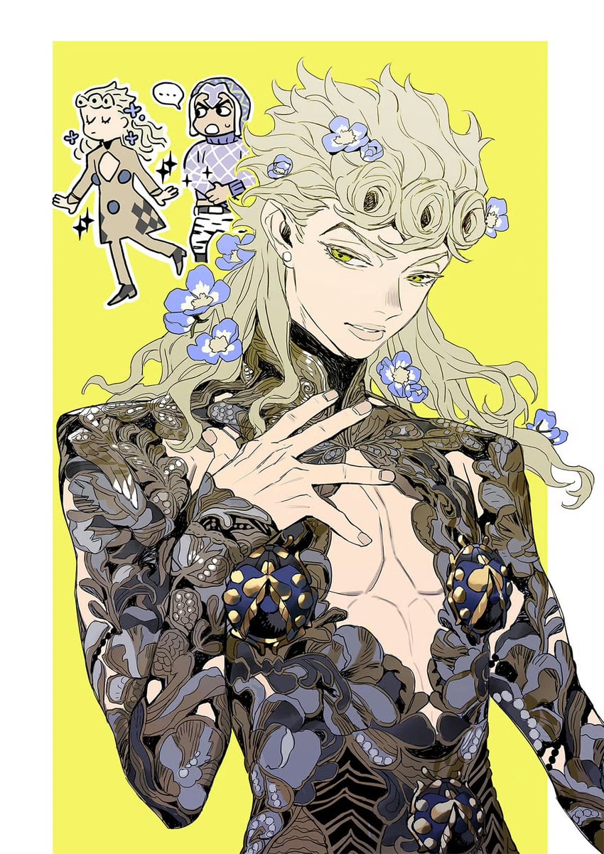 giorno giovanna and guido mista (jojo no kimyou na bouken and 1 more) drawn by shishio_(shishio5431)