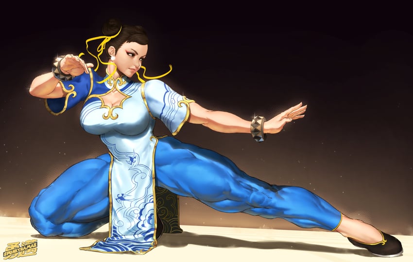 chun-li (street fighter and 1 more) drawn by spunkyramaz