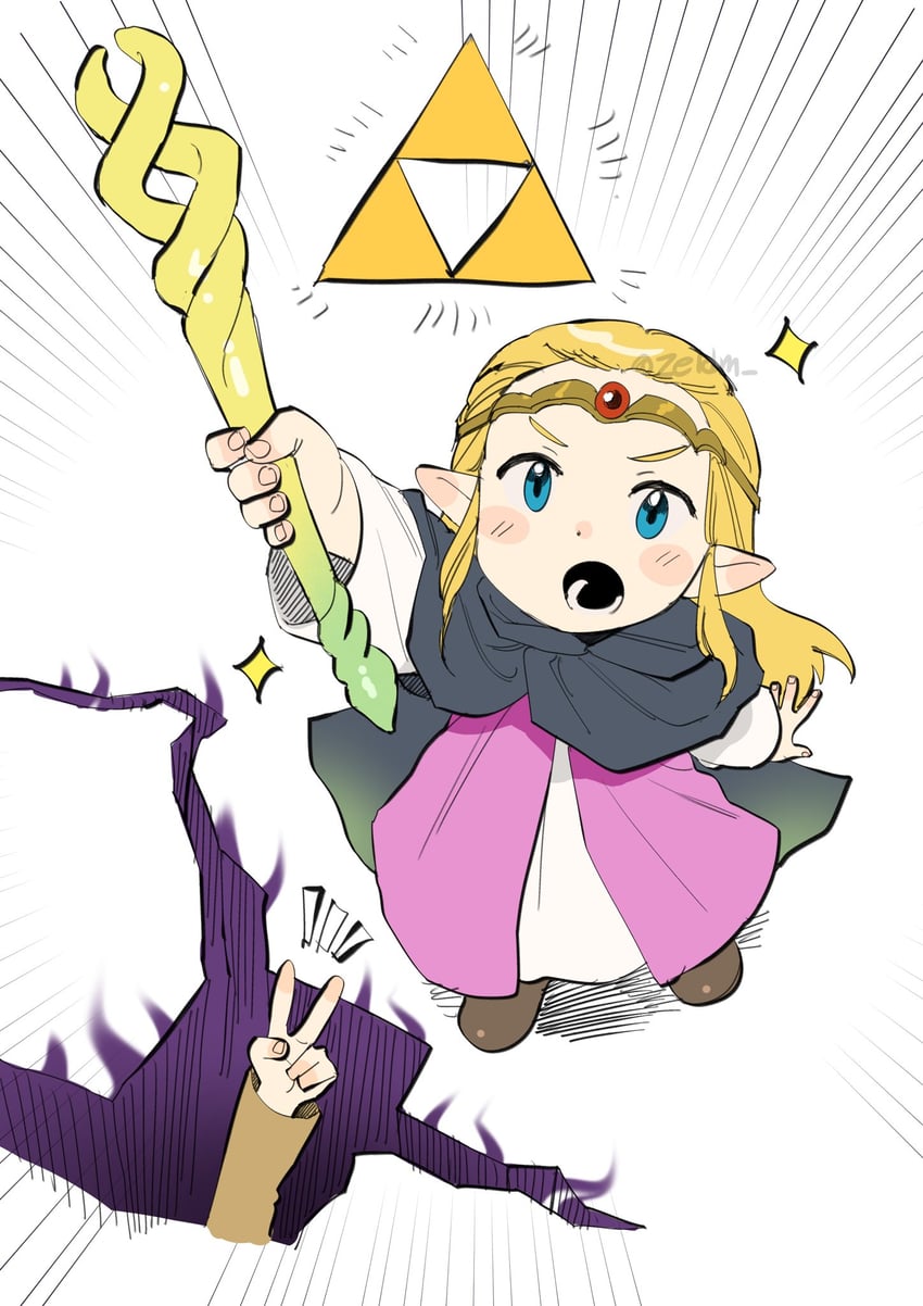 link and princess zelda (the legend of zelda and 1 more) drawn by zeldm