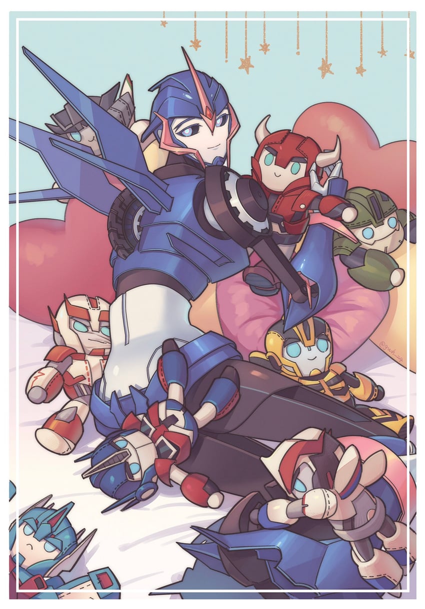 optimus prime, arcee, bumblebee, cliffjumper, ratchet, and 4 more (transformers and 1 more) drawn by jijing5658