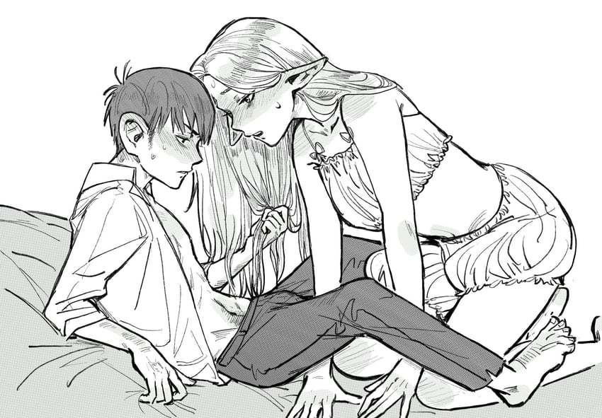 marcille donato and chilchuck tims (dungeon meshi) drawn by jiang1818