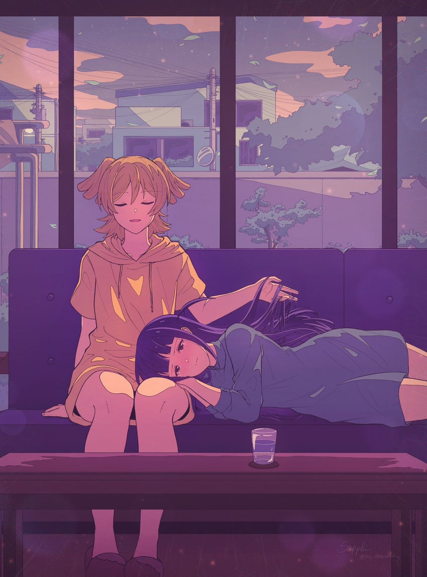 daiba nana and tsuyuzaki mahiru (shoujo kageki revue starlight) drawn by sapphi_(sky_dreamsky)