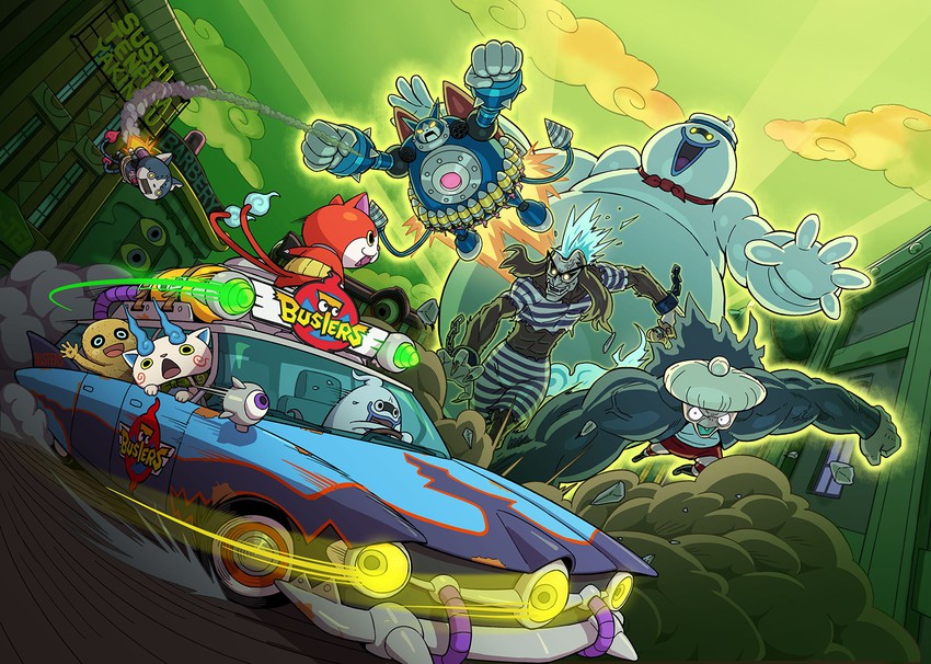 jibanyan, komasan, whisper, robonyan, stay puft, and 5 more (youkai watch and 2 more)