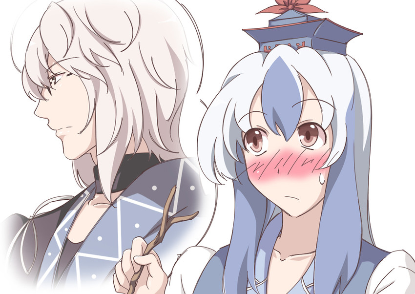 kamishirasawa keine and morichika rinnosuke (touhou) drawn by lozelia