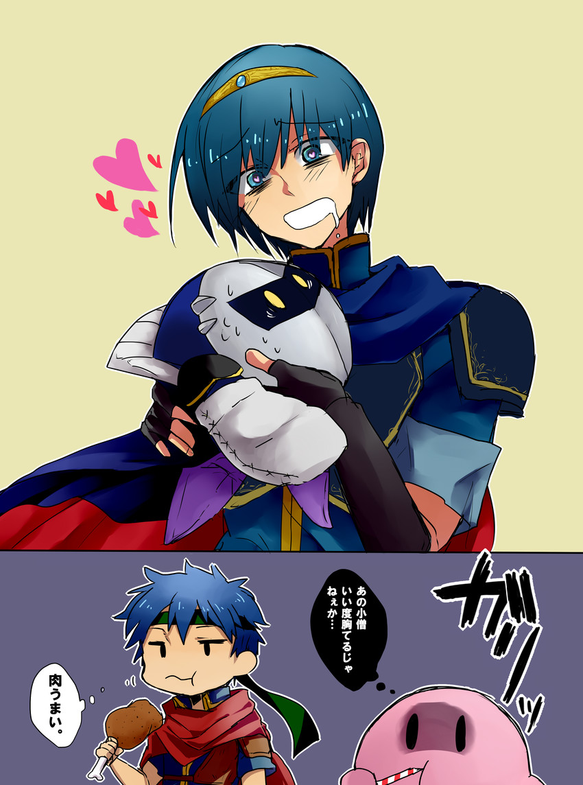 kirby, ike, meta knight, and marth (fire emblem and 4 more) drawn by enishida_(shiso_gohan)