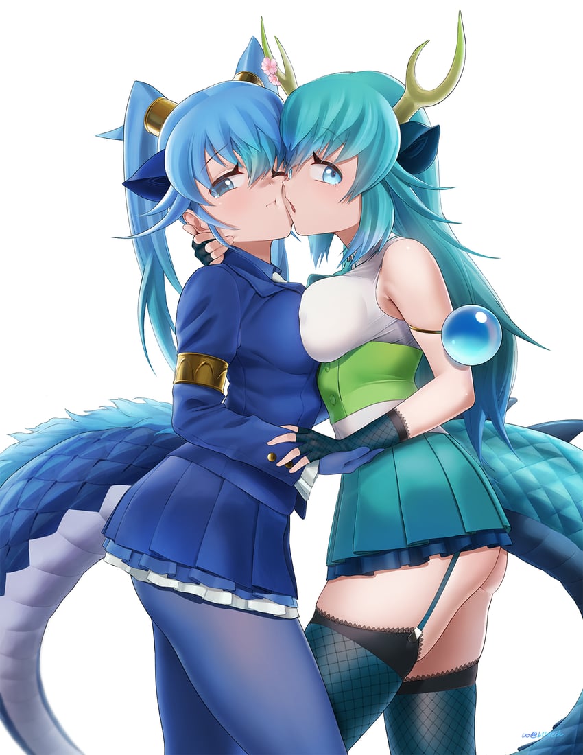 seiryuu and blue dragon (kemono friends and 1 more) drawn by beleven