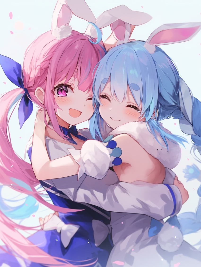 usada pekora, minato aqua, and don-chan (hololive) drawn by chikuwanorimaki
