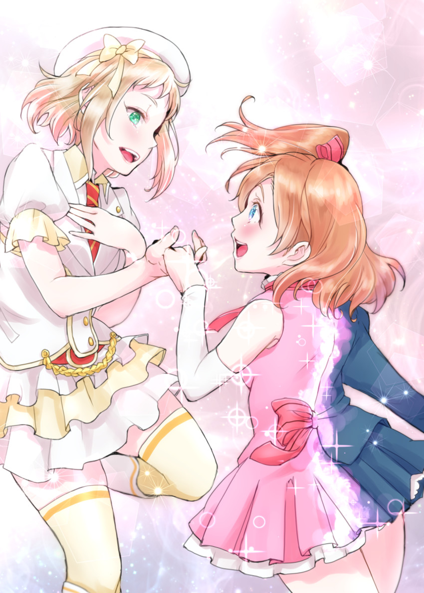 kosaka honoka and kira tsubasa (love live! and 1 more) drawn by gecko4488