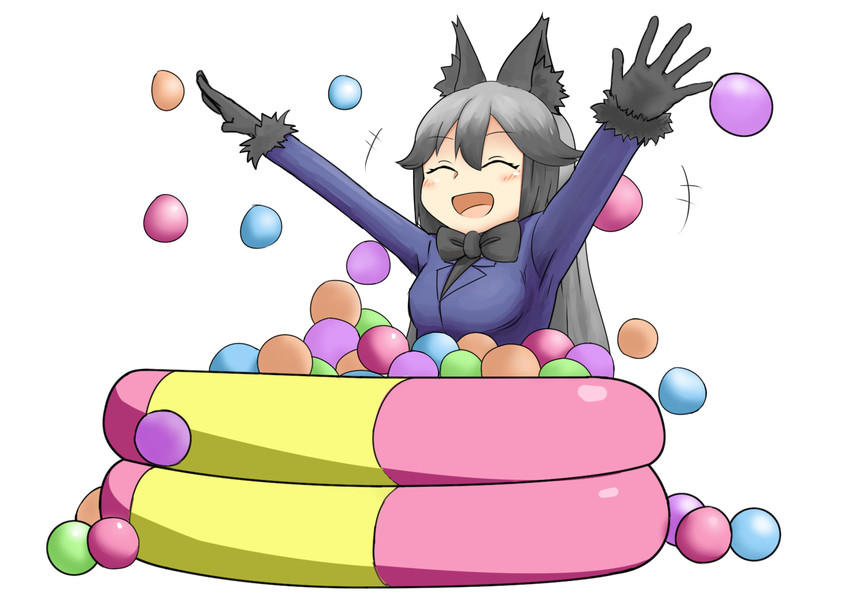 silver fox (kemono friends and 1 more) drawn by nitouryuu_sankakkei
