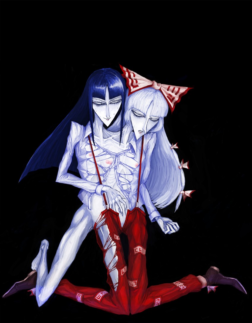 fujiwara no mokou and houraisan kaguya (touhou) drawn by funuke