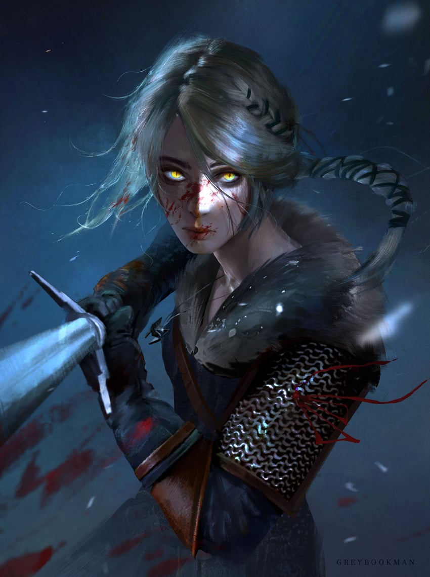 ciri (the witcher and 1 more) drawn by greybookman