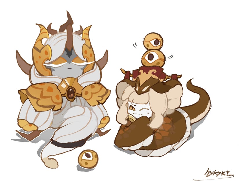 snake fruit cookie and longan dragon cookie (cookie run and 1 more) drawn by xinjinjumin1722489
