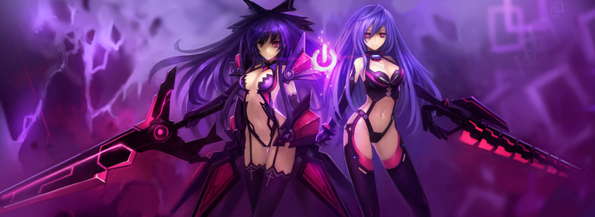iris heart and yatogami tenka (neptune and 2 more) drawn by zhuore_zhi_hen