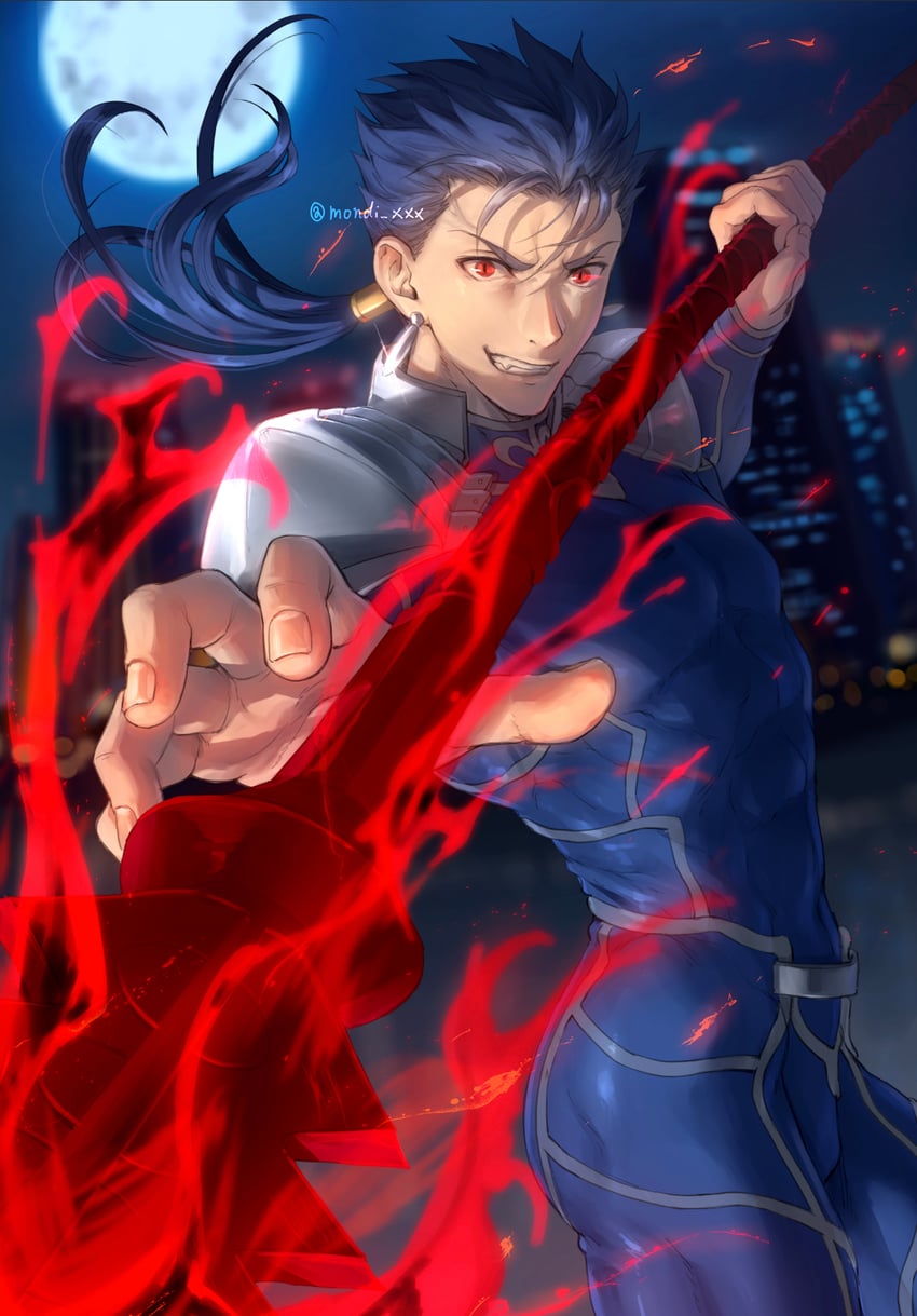 cu chulainn (fate and 1 more) drawn by mondi_hl