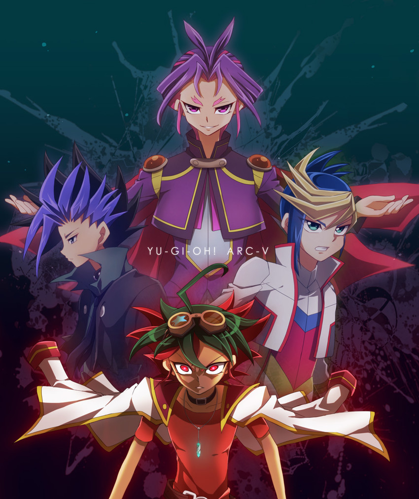 sakaki yuya, ute, hugo, and joeri (yu-gi-oh! and 1 more) drawn by yun_yu