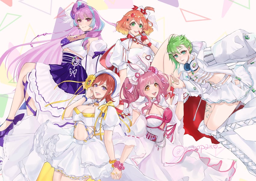 mikumo guynemer, freyja wion, kaname buccaneer, makina nakajima, and reina prowler (macross and 2 more) drawn by kabu_(kaopako_)