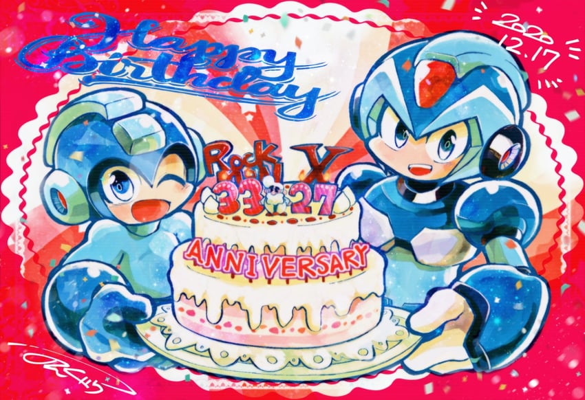 x and mega man (mega man and 1 more) drawn by nongura