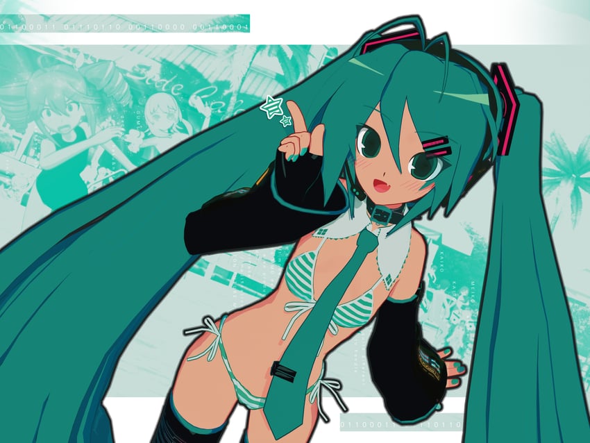 hatsune miku and kasane teto (vocaloid and 2 more) drawn by kio_(majin_kz)