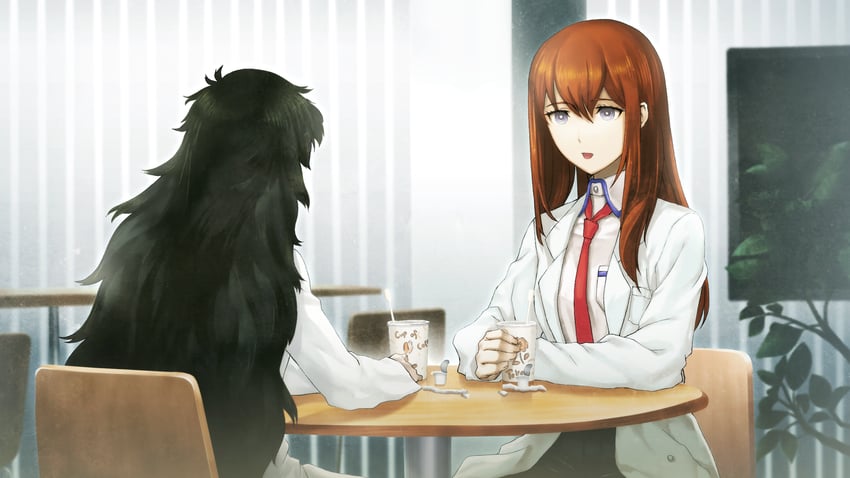 makise kurisu and hiyajou maho (steins;gate and 1 more) drawn by huke