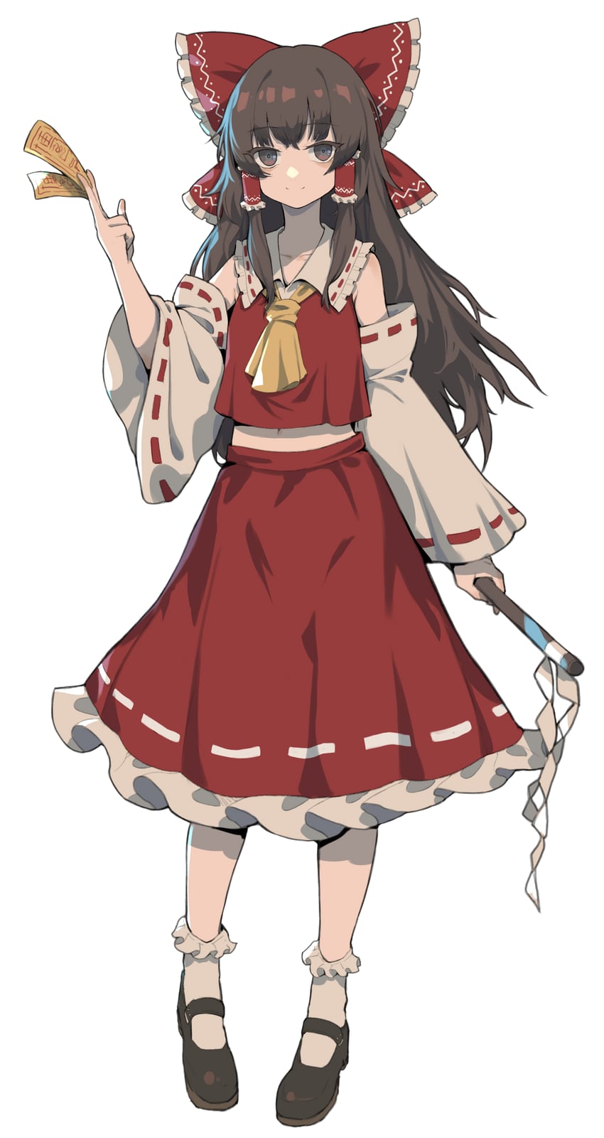 hakurei reimu (touhou) drawn by hua_ha_jiazi