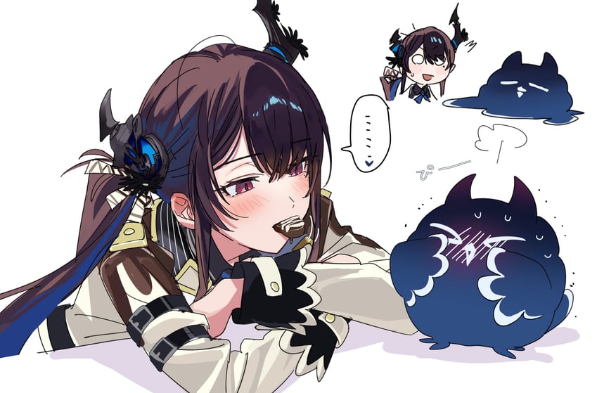 nerissa ravencroft and jailbird (hololive and 1 more) drawn by yomosaka