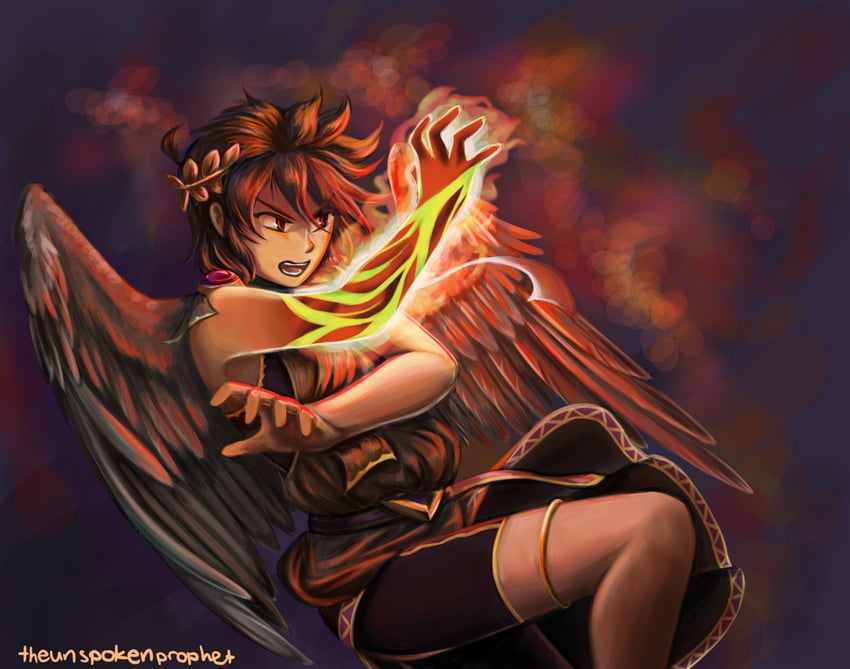 dark pit (kid icarus and 1 more) drawn by toodlingart