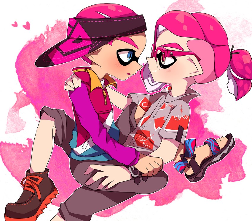 inkling player character, inkling boy, and kensaki (splatoon) drawn by myumyu._baton-nashi