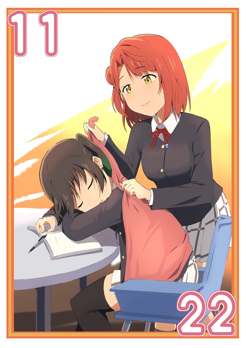 uehara ayumu and takasaki yu (love live! and 1 more) drawn by zasshoku_ojisan