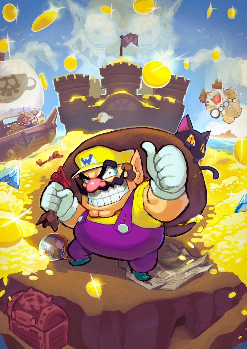 wario, captain syrup, black cat, keyzer, pirate goom, and 2 more (mario and 5 more) drawn by dreaminerryday