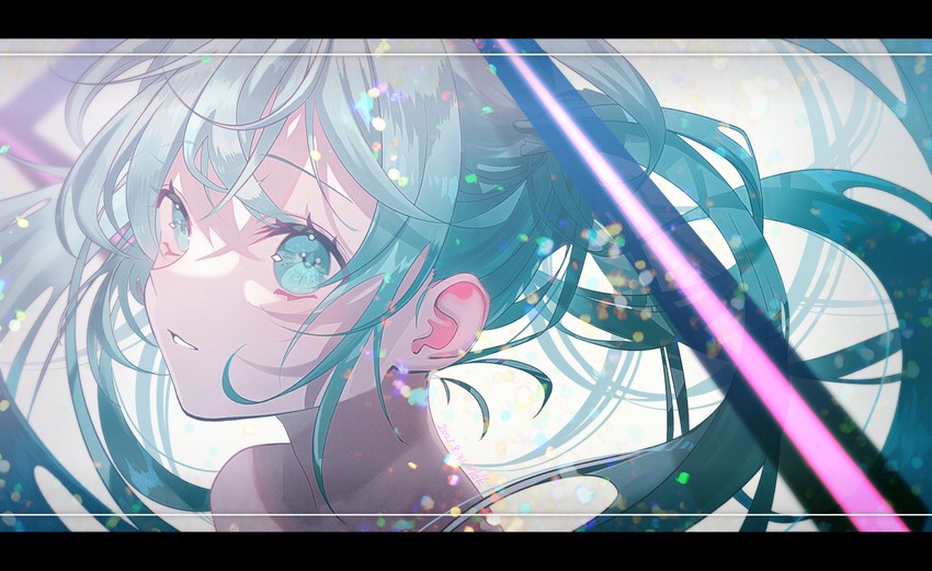 hatsune miku (vocaloid) drawn by haduki_tohru