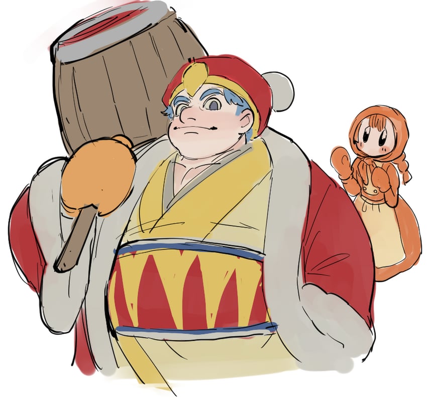 waddle dee and king dedede (kirby) drawn by dancho_no_mori