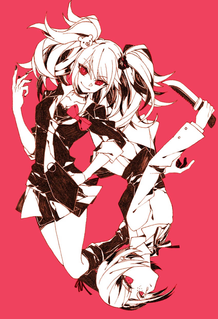 enoshima junko and ikusaba mukuro (danganronpa and 1 more) drawn by nennen_(nene19515)