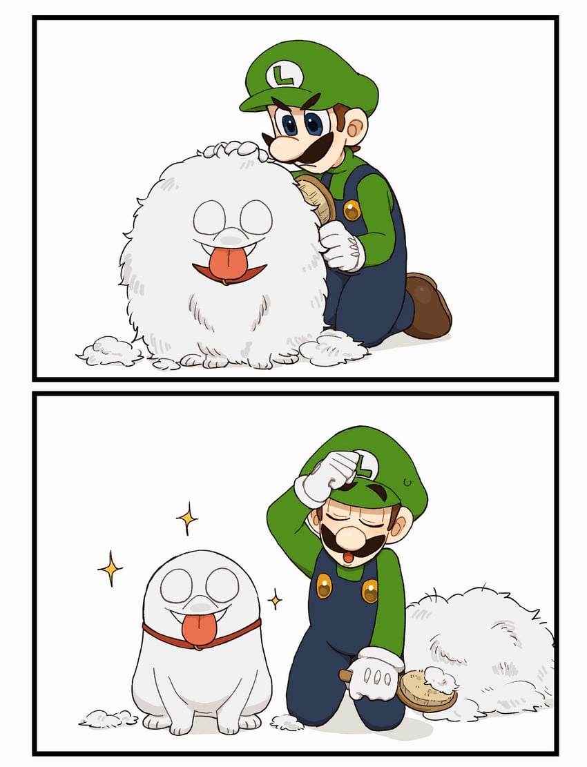 luigi and polterpup (mario and 2 more) drawn by mimimi_(mimimim9999)