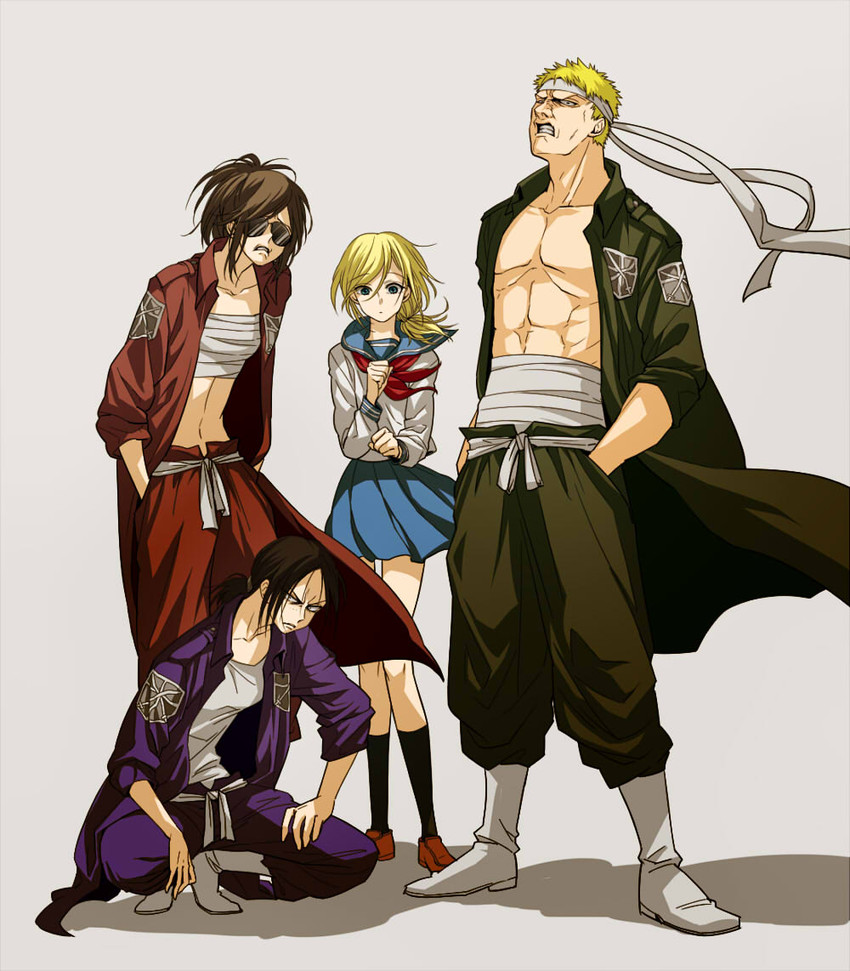 krista lenz, ymir, reiner braun, and sasha blouse (shingeki no kyojin) drawn by yoshitaro_(almendra)