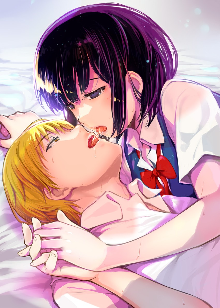 yasuraoka hanabi and awaya mugi (kuzu no honkai) drawn by mikazuki_akira!