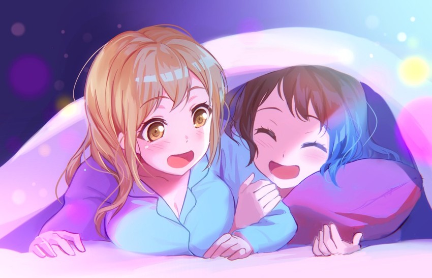 ichigaya arisa and toyama kasumi (bang dream!) drawn by izu_(izzzzz27)