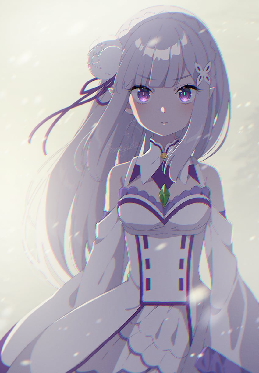emilia (re:zero kara hajimeru isekai seikatsu) drawn by mamyouda