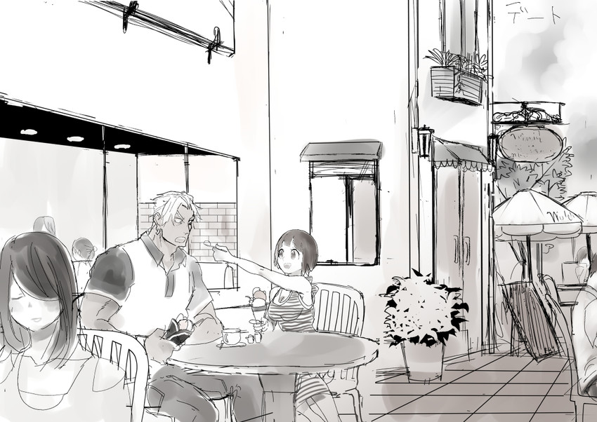 mankanshoku mako and gamagoori ira (kill la kill) drawn by maru_(fk1003)