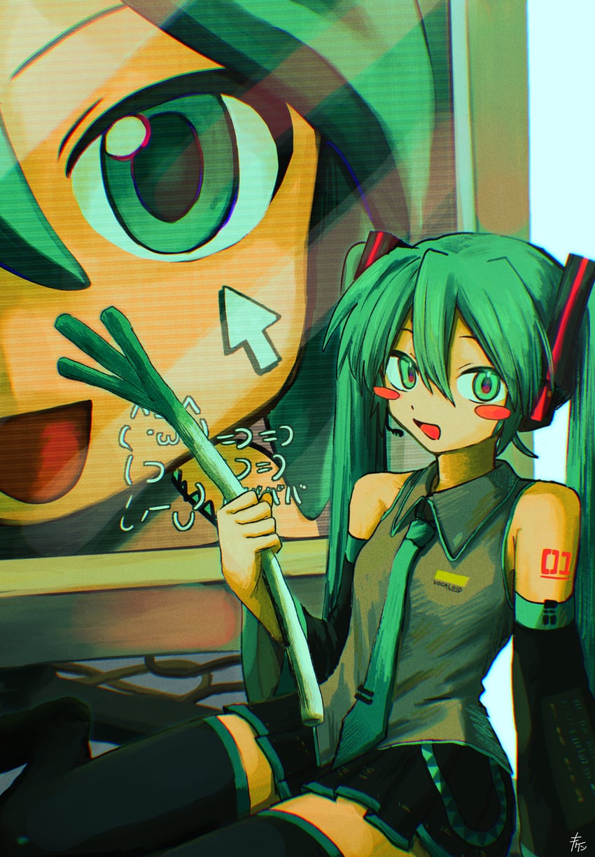 hatsune miku, mikudayo, and bokoboko ni shiteyan yo (vocaloid and 2 more) drawn by suuno_kamibukuro