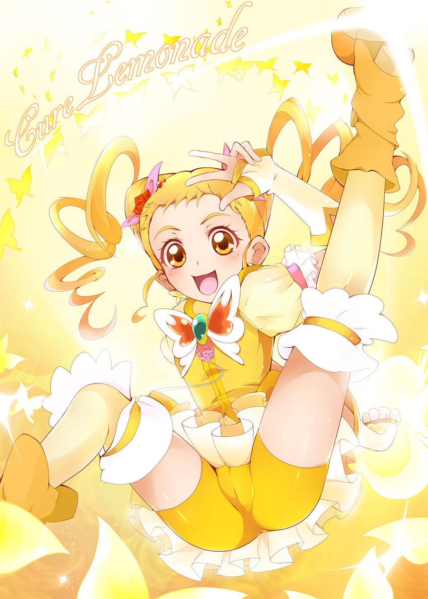 kasugano urara and cure lemonade (precure and 2 more) drawn by ashita_wa_hitsuji